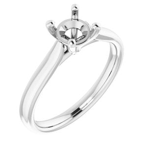 14K White Gold 6 mm Round Engagement Ring Mounting
