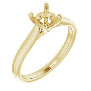 14K Yellow Gold 6 mm Round Engagement Ring Mounting