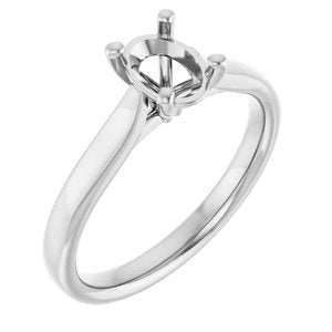 Platinum 7x5 mm Oval Engagement Ring Mounting