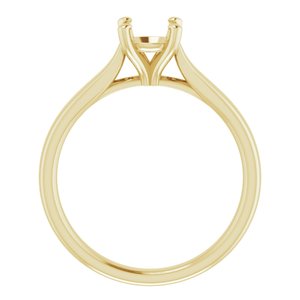 14K Yellow Gold 6 mm Round Engagement Ring Mounting