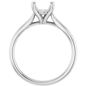 14K White Gold 7.4 mm Round Engagement Ring Mounting