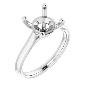 Platinum 9.4 mm Round Engagement Ring Mounting