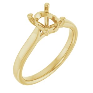 10K Yellow Gold 8x6 mm Oval Engagement Ring Mounting