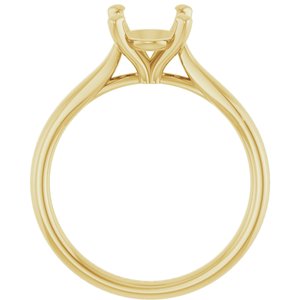 14K Yellow Gold 9x7 mm Oval Engagement Ring Mounting