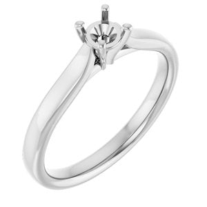 14K White Gold 4.1 mm Round Engagement Ring Mounting