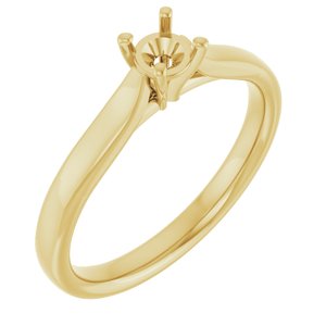 14K Yellow Gold 4.1 mm Round Engagement Ring Mounting