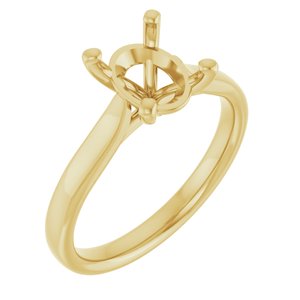 14K Yellow Gold 9x7 mm Oval Engagement Ring Mounting
