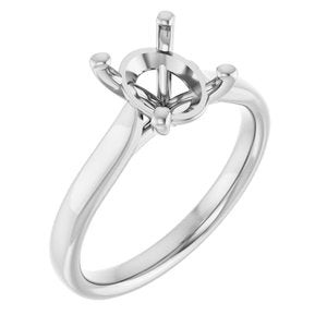 Platinum 9x7 mm Oval Engagement Ring Mounting