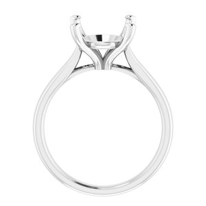 14K White Gold 12x10 mm Oval Engagement Ring Mounting