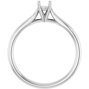 14K White Gold 4.1 mm Round Engagement Ring Mounting