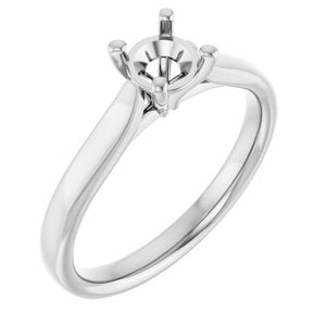 14K White Gold 5.2 mm Round Engagement Ring Mounting