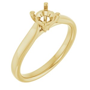 14K Yellow Gold 5.2 mm Round Engagement Ring Mounting