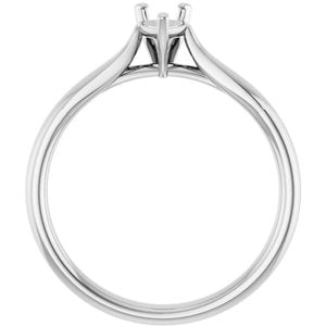 10K White Gold 6x4 mm Pear Engagement Ring Mounting