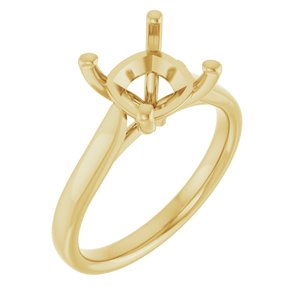 14K Yellow Gold 8 mm Cushion Engagement Ring Mounting