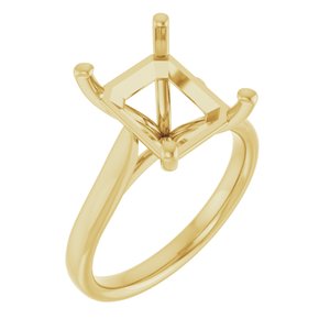 14K Yellow Gold 11x9 mm Emerald Engagement Ring Mounting