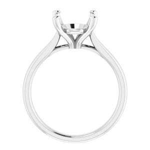 14K White Gold 11x9 mm Oval Engagement Ring Mounting