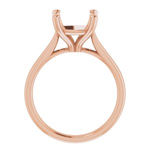 14K Rose Gold 9 mm Cushion Engagement Ring Mounting