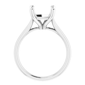 14K White Gold 9 mm Cushion Engagement Ring Mounting