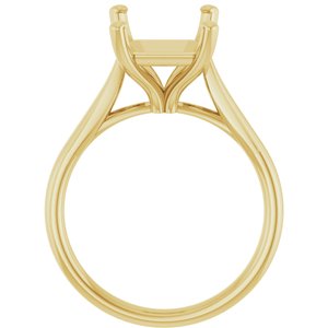 14K Yellow Gold 11x9 mm Emerald Engagement Ring Mounting