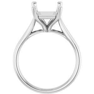 Platinum 11x9 mm Emerald Engagement Ring Mounting
