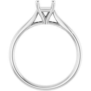 14K White Gold 4.5 mm Square Engagement Ring Mounting