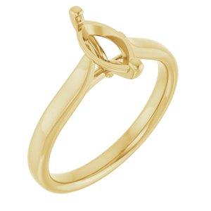 14K Yellow Gold 9x4.5 mm Marquise Engagement Ring Mounting