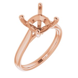 14K Rose Gold 9 mm Cushion Engagement Ring Mounting