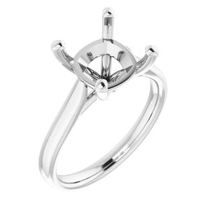 14K White Gold 9 mm Cushion Engagement Ring Mounting