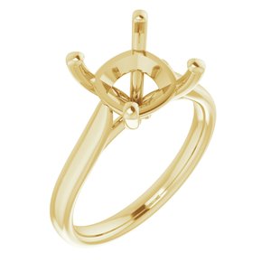 14K Yellow Gold 9 mm Cushion Engagement Ring Mounting