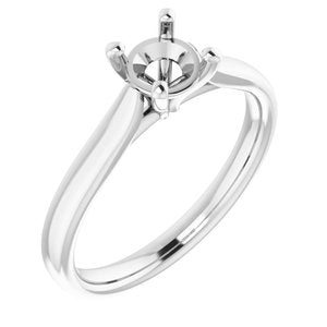 14K White Gold 5.5 mm Round Engagement Ring Mounting