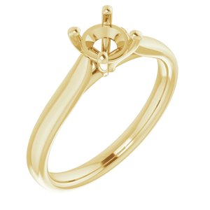 18K Yellow Gold 5.5 mm Round Engagement Ring Mounting