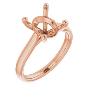 14K Rose Gold 11x9 mm Oval Engagement Ring Mounting