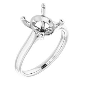 Platinum 11x9 mm Oval Engagement Ring Mounting