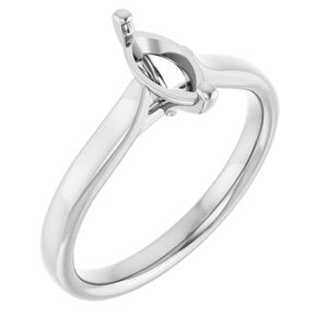 14K White Gold 8x4 mm Marquise Engagement Ring Mounting