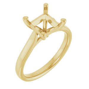 14K Yellow Gold 7 mm Square Engagement Ring Mounting