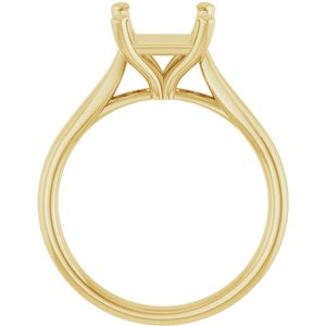 14K Yellow Gold 7 mm Square Engagement Ring Mounting