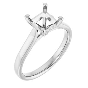 14K White Gold 6 mm Square Engagement Ring Mounting