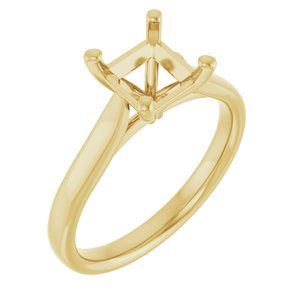 14K Yellow Gold 6 mm Square Engagement Ring Mounting