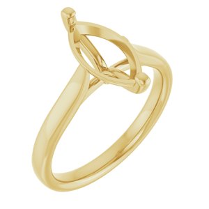 14K Yellow Gold 12x6 mm Marquise Engagement Ring Mounting