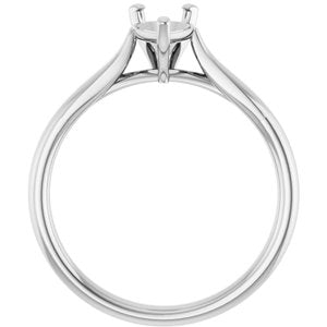 14K White Gold 8x5 mm Pear Engagement Ring Mounting