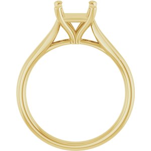 14K Yellow Gold 6 mm Square Engagement Ring Mounting