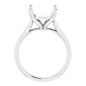14K White Gold 9 mm Square Engagement Ring Mounting