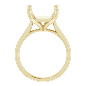 14K Yellow Gold 10 mm Square Engagement Ring Mounting