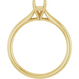 10K Yellow Gold 6x4 mm Emerald Engagement Ring Mounting