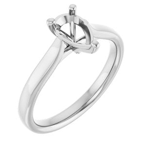14K White Gold 8x5 mm Pear Engagement Ring Mounting