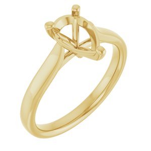 14K Yellow Gold 9x6 mm Pear Engagement Ring Mounting