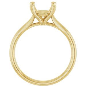 14K Yellow Gold 10x8 mm Oval Engagement Ring Mounting