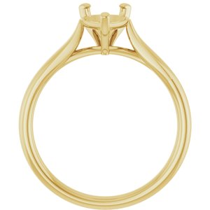 14K Yellow Gold 9x6 mm Pear Engagement Ring Mounting