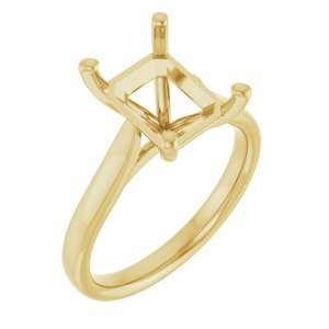 14K Yellow Gold 10x8 mm Emerald Engagement Ring Mounting