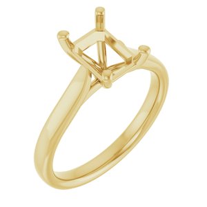 10K Yellow Gold 8x6 mm Emerald Engagement Ring Mounting